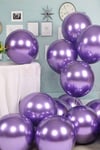 Mor Renkli Krom Balon 10 Adet 30 Cm Inanılmaz Parlak Aynalı Rengi Canlı Doğum Günü Parti Balonu
