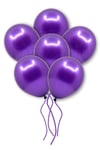 Mor Renkli Metalik Balon 10 Adet 30 Cm Lateks Violet Renginde Doğum Günü Partisi Temalı Süs Balonu