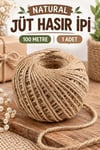 Natural Jüt Hasır Süsleme İpi 100 Metre 1 Adet Hobi El İşi Paketleme Dekorasyon Kendin Yap Malzemesi