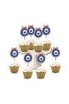 Nazar Boncuğu Temalı 8li Simli Deluxe Muffin Kalıbı Kürdanı Ikramlık Dekoratif Konsept