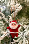 Noel Baba Yılbaşı Çam Ağacı Süsü 3lü 5 Cm Kırmızı Renk Kıyafetli Beyaz Sakallı Yeni Yıl Süsü