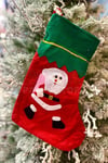 Noel Baba Yılbaşı Çorap 25x35 Cm Kırmızı Yeşil Renkli Yeni Yıl Çam Ağacı Asmalık Asılan Dekor Süs
