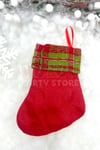 Noel Baba Yılbaşı Peluş Çorap 12x17 Cm Kırmızı Yeşil Renkli Yeni Yıl Çam Ağacı Asmalık Asılan Süs