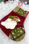 Noel Baba Yılbaşı Peluş Çorap 21x15 Cm Kırmızı Yeşil Renkli Yeni Yıl Çam Ağacı Asmalık Asılan Süs