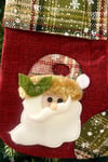 Noel Baba Yılbaşı Peluş Çorap 21x15 Cm Kırmızı Yeşil Renkli Yeni Yıl Çam Ağacı Asmalık Asılan Süs