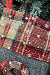 Noel Baba Yılbaşı Peluş Çorap 21x15 Cm Gri Gümüş Renkli Yeni Yıl Çam Ağacı Asmalık Asılan Süs