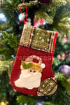 Noel Baba Yılbaşı Peluş Çorap 21x15 Cm Kırmızı Yeşil Renkli Yeni Yıl Çam Ağacı Asmalık Asılan Süs