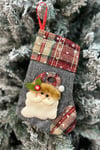 Noel Baba Yılbaşı Peluş Çorap 21x15 Cm Gri Gümüş Renkli Yeni Yıl Çam Ağacı Asmalık Asılan Süs