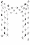 Parlak Yıldız Gümüş  Silver Süs İpe Dizili 4 Metre Uzayan Parti Ramazan Bayramı Süsü Arka Fon Dekor