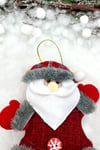 Peluş Noel Baba Yılbaşı Ağacı Asmalık 18 Cm Süs Kırmızı Gri Kıyafetli Üst Kalite Ağaç Çam Süsü