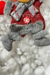 Peluş Sevimli Ayıcık Yılbaşı Ağacı Asmalık 18 cm Süs Kırmızı Gri
