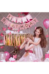 Pembe Gold Yaldızlı Happy Birthday Banner Doğum Günü Yazısı Ve 5 Adet Gold Konfetili Şeffaf Balon