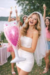 Pembe Kalp Baskılı Bardak Folyo Balon 80x30 Cm Bride To Be Süsleri Bekarlığa Veda Partisi Konsepti