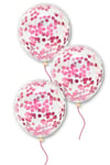 Pembe Konfetili Şeffaf Balon 10 Adet 30 Cm Içi Gözüken Pullu Balon Balon Pulu Renksiz Balon Parti