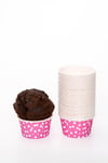 Pembe Puantiyeli 50li Kek Kalıbı Fırında Dağılmayan 7x3.5 mm Muffin Kalıbı Cupcake Stand Kapsülü