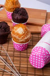 Pembe Puantiyeli 50li Kek Kalıbı Fırında Dağılmayan 7x3.5 mm Muffin Kalıbı Cupcake Stand Kapsülü