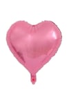 Pembe Renk Kalp Folyo Balon 45 Cm 18 inç Parlak Helyuma Uyumlu Konsept Parti Doğum Günü Balonu