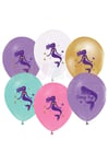 Pırıltılı Deniz Kızı Balon 10 Adet 30 Cm Little Mermaid Baskılı Temalı Doğum Günü Parti Konsepti