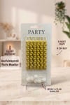 Pıtırcıklı Gold Renkli Mum 6 Adet 9 Cm Doğum Günü Pasta Mumu Boncuk Model Altın Renk Parti Süsü