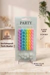 Pıtırcıklı Makaron Renkli Mum 6 Adet 9 Cm Doğum Günü Pasta Mumu Boncuk Pastel Soft Renk Parti Süsü