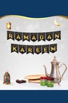 Ramadan Kareem Yazılı Banner Siyah Gold Renkli 200x17 Cm Altın Renginde Dini Ramazan Bayramı Süsü Gb