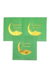 Ramadan Kareem Yeşil Gold Yaldızlı Peçete 16 Adet 16x16 Cm Altın Varaklı Ramazan Bayramı Dini Süsü