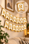 Ramadan Mubarak Banner Yaldızlı Harf Duvar Süsü İpli Asma Dekor İftar Bayram Ev Süslemesi  Gold