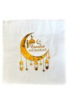 Ramadan Mubarak Gold Yaldızlı Peçete 16lı 16x16 cm Altın Varaklı Ramazan Bayram Temalı Dini Süsü
