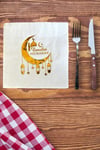 Ramadan Mubarak Gold Yaldızlı Peçete 16lı 16x16 cm Altın Varaklı Ramazan Bayram Temalı Dini Süsü
