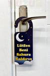 Ramazan Bayramı Kapı Kolu Askısı 6 Adet 23x9 Cm Eğlenceli Sahur İftar Askılığı Seçenek Ayar Çubuklu