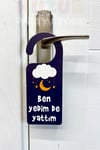 Ramazan Bayramı Kapı Kolu Askısı 6 Adet 23x9 Cm Eğlenceli Sahur İftar Askılığı Seçenek Ayar Çubuklu