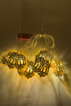 Ramazan Feneri Gold Metal Led Işık Süsü 2 Metre 10 Ledli Günışığı Sarı Pilli Dekoratif Fonksiyonlu