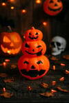 Rengarenk Işıklı 3lü Balkabağı Halloween Partisi Cadılar Bayramı Süsü 22 Cm Pilli Dekor Ürünü Kabak