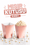Rose Gold Mısır Kutusu 8'li Karton Cips Kutusu Düz Renkli 8 Adet Açık Bakır Renk Pop Corn Darı Kabı