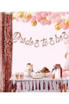 Rose Gold Renkli Bride To Be Kaligrafi Yazılı Yüzük Detaylı Bekarlığa Veda Partisi Konsept Banner