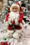 Sallanan Sandalyeli Noel Baba 45x32 Cm Kırmızı Kürklü Gaz Lambası Detaylı Yeni Yıl Yılbaşı Dekoru