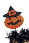 Şapkalı Balkabağı Taç Turuncu Renk Simli Eva Halloween Partisi Cadılar Bayramı Tacı