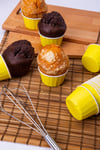 Sarı 50li Kek Kalıbı Fırında Dağılmayan 7x3.5 Ccm Kek Kabı Muffin Kalıbı Cupcake Stand Kapsülü