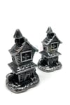 Şato Tealight Mezar Taşı Balkabağı Detaylı Sarı Işıklı Pilli Mum Halloween Cadılar Bayramı 2 Adet