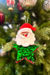 Sevimli Noel Baba Yılbaşı Ağacı Asmalık 15 Cm Süs Parlak Kırmızı Yeşil Pullu Renk Değiştirebilen Süs