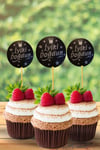 Siyah Gümüş Varaklı Kürdan Dekoratif 20 Adet 9x4 Cm Kral Tacı Yıldız Detaylı Muffin Cupcake Kürdanı