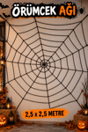 Siyah Örümcek Ağı 2.5 X 2.5 Metre Halloween Partisi Cadılar Bayramı Şaka Ürünü Mekan Süsleme Süsü