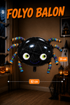 Siyah Örümcek Folyo Balon 82x55 Cm Halloween Partisi Cadılar Bayramı Dekoratif Balon Helyuma Uyumlu