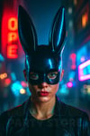 Siyah Playboy Tarzı Tavşan Maske Halloween Partisi Cadılar Bayramı Unisex Her Kafaya Uygun Süs