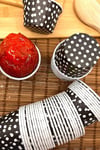 Siyah Puantiyeli 50li Kek Kalıbı Fırında Dağılmayan Puanlı 6.5x4 Cm Sert Karton Muffin Cupcake