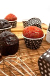 Siyah Puantiyeli 50li Kek Kalıbı Fırında Dağılmayan Puanlı 6.5x4 Cm Sert Karton Muffin Cupcake