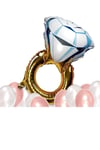 Tektaş Yüzük Gold Renkli Elmas Folyo Balon Altın Sarısı Bekarlığa Veda Partisi Bride To Be 70x45 Cm
