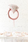 Tektaş Yüzük Rose Gold Renkli Elmas Folyo Balon Bekarlığa Veda Partisi Bride To Be Evlilik 80x58 Cm