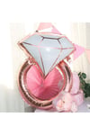 Tektaş Yüzük Rose Gold Renkli Elmas Folyo Balon Bekarlığa Veda Partisi Bride To Be Evlilik 80x58 Cm