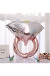 Tektaş Yüzük Rose Gold Renkli Elmas Folyo Balon Bekarlığa Veda Partisi Bride To Be Evlilik 66x60 Cm